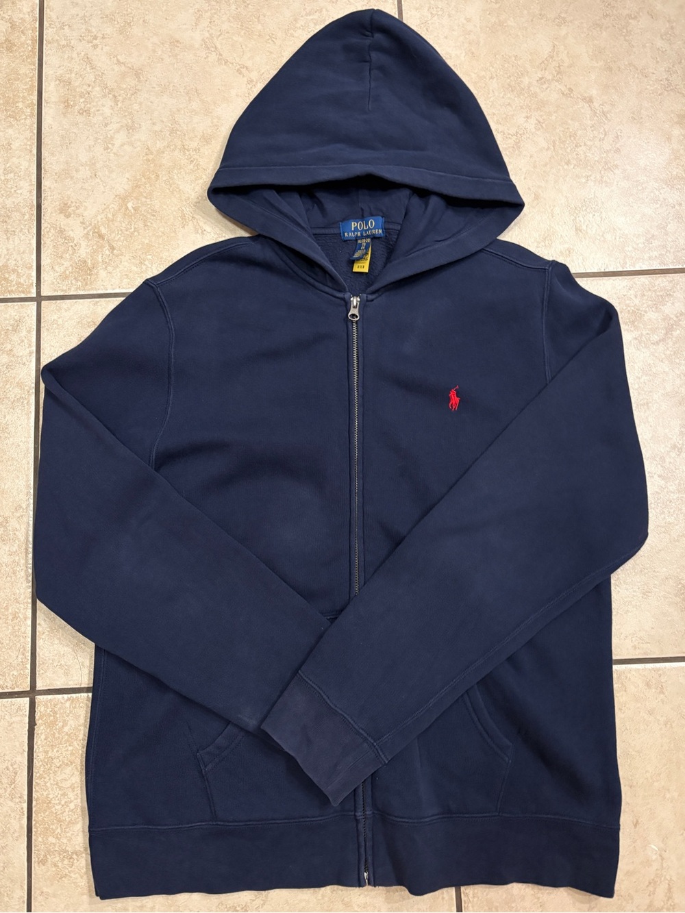 Polo by Ralph Lauren Navy Full-Zip Hoodie with Red Pony